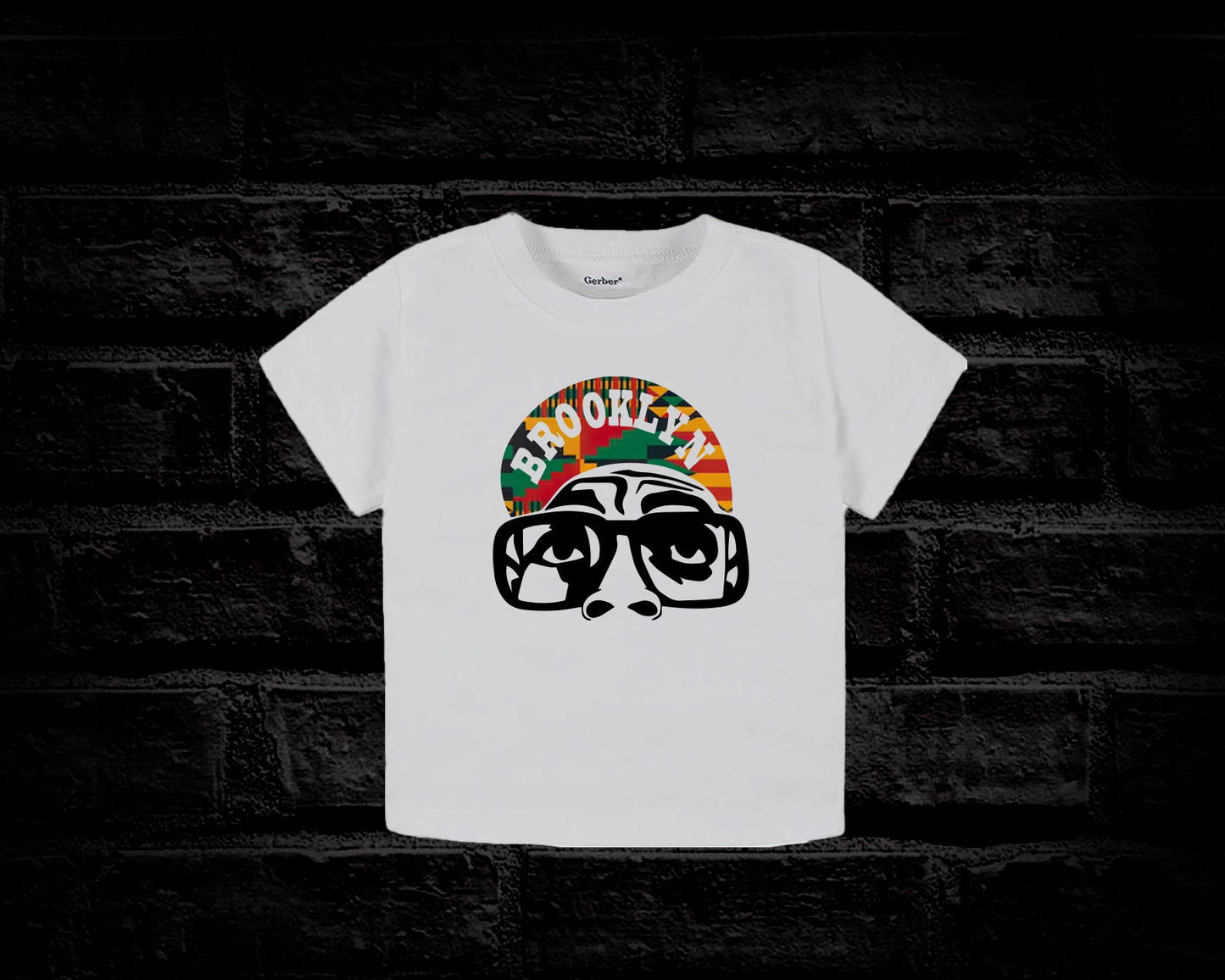 Brooklyn Brim Hat and Glasses Hip Hop Rapper Baby Bodysuit Toddler T-Shirt