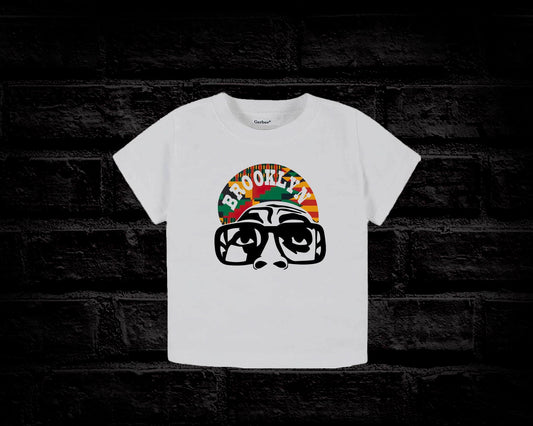 Brooklyn Brim Hat and Glasses Hip Hop Rapper Baby Bodysuit Toddler T-Shirt