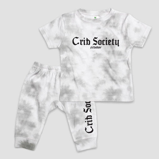 Baby Jogger Set | Infant Jogger Pants & Short Sleeve T-Shirt | Unisex Baby Clothes | Toddler Everyday Set | Crib Society Collection