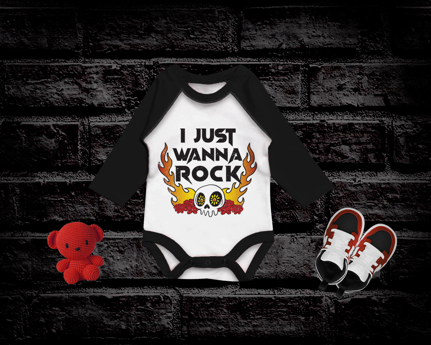 Just Wanna Rock Baby Bodysuit – Uzi Vert Inspired – Urban Streetwear Baby Onesie – Hip Hop Baby Outfit