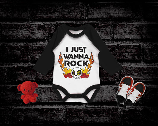 Just Wanna Rock Baby Bodysuit – Uzi Vert Inspired – Urban Streetwear Baby Onesie – Hip Hop Baby Outfit